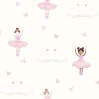 Ballerina Tapete Creme / Pink - Holden Decor 12461 Glitzer Glanz