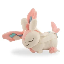 Pokémon Sleeping Sylveon Plush Toy 10" Eeveelution Ribbon Bow Fairy Type