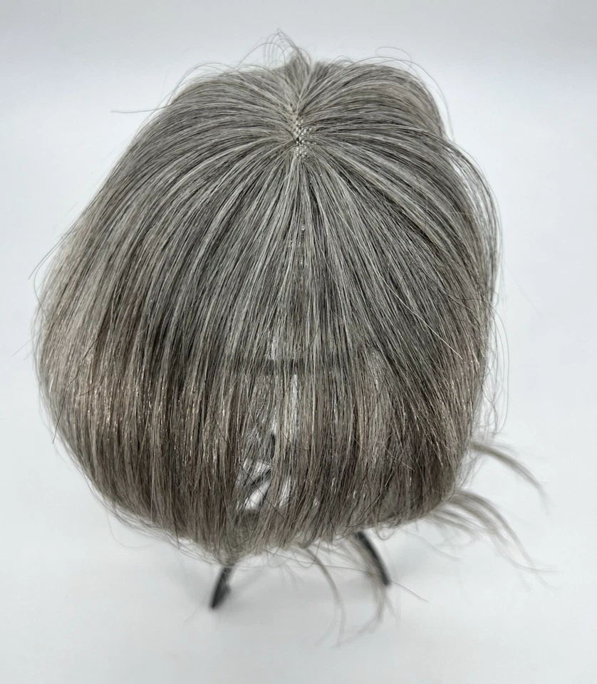 Clip de cabello gris claro 100 % real 10 pulgadas Wispy Bangs Foto 2 de 4