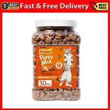 Purina Friskies Party Mix Cat Treats, Original Crunch Snacks, 30 oz. Canister