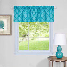 Colby 14 In. L Polyester Window Curtain Valance in Turquoise
