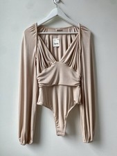 NWT S Free People Intimately Bodysuit Top Blossom Pearl In Your Arms Shirred