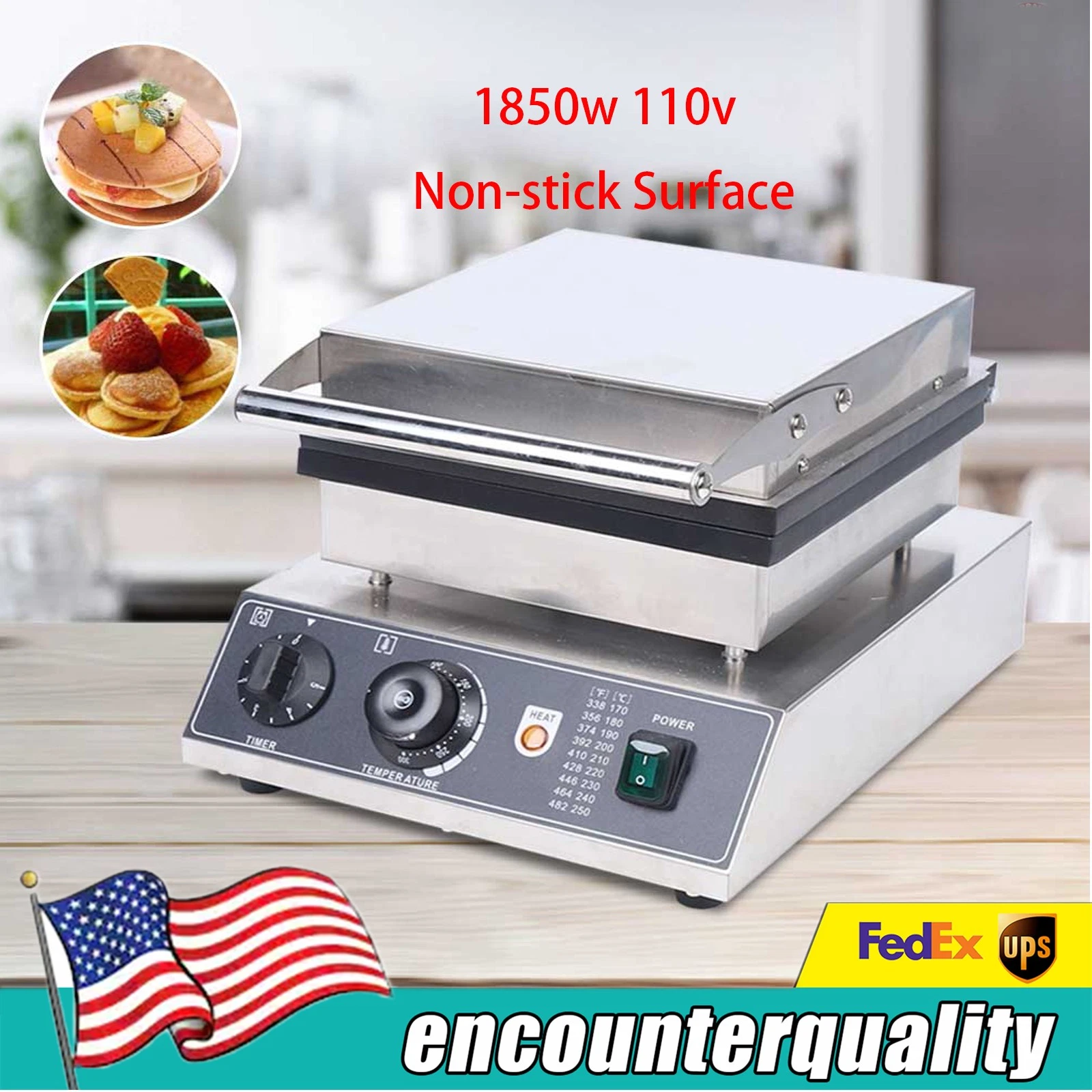1750W 25 Molds Waffle Maker Electric Muffin Maker Electric Waffle Machine US