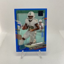 2023 Panini Donruss Clearly Rated Rookie DeVon Achane Blue /99 #59 RC Dolphins