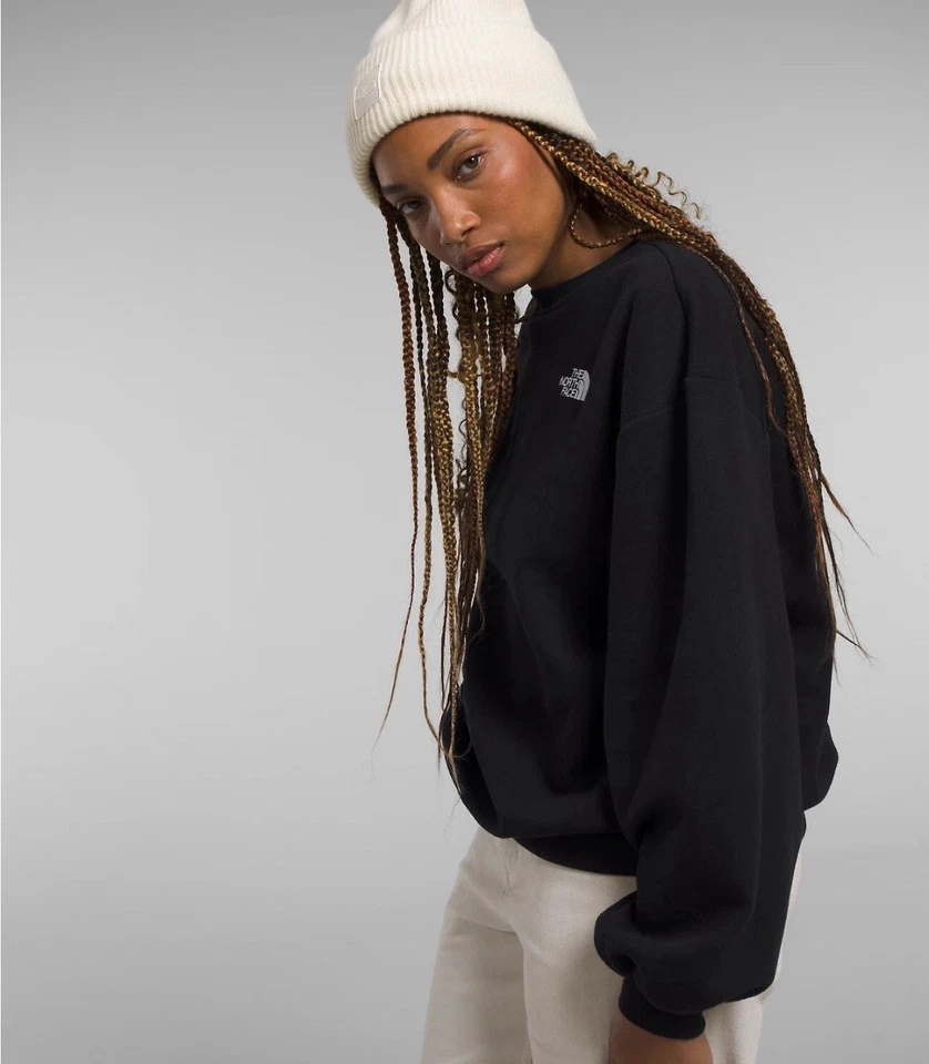 The North Face Women’s’ M Evolution Relaxed Fit Crew Sweatshirt Black TNF OS NWT - Image 2 of 4