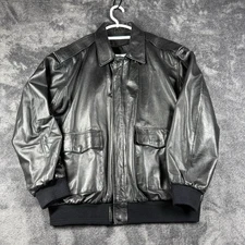 Vintage Harley Davidson Rodeo Drive Leather Bomber Jacket Mens XL Black Patch
