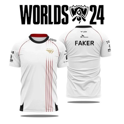 2024 Neu T1 Esports Team Uniform T-Shirt League Of Legends World Finals Trikot T