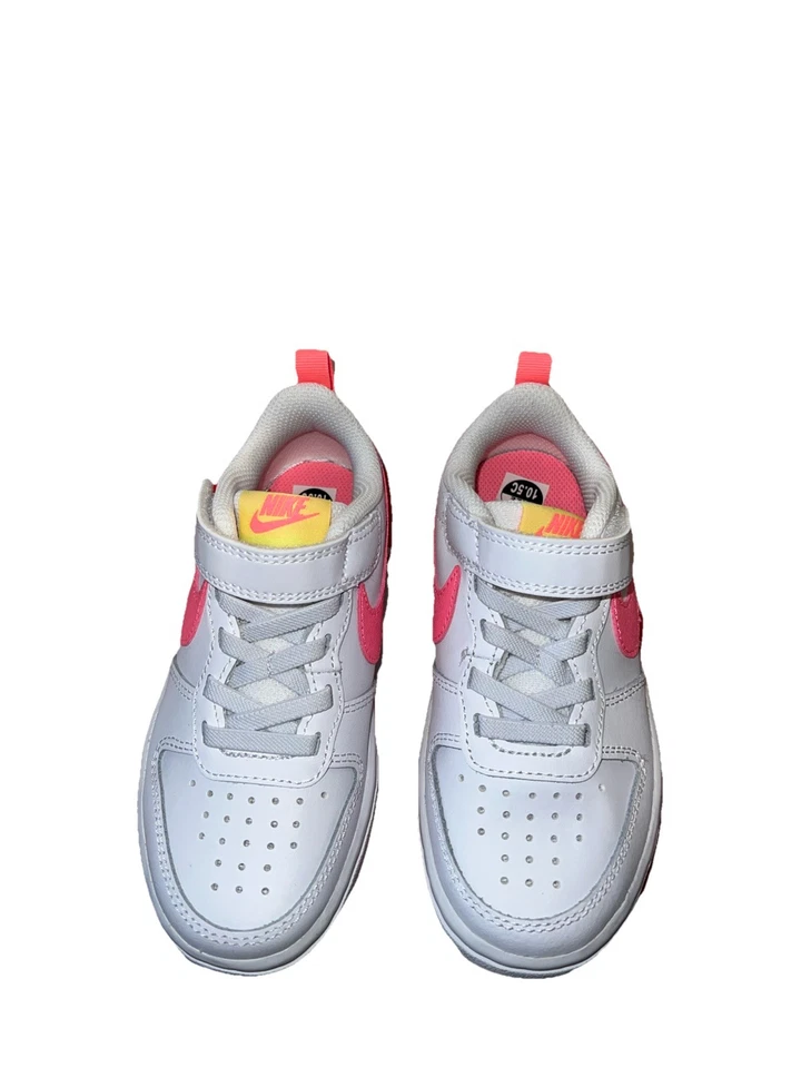 Новый NIKE COURT BOROUGH низкий 2 (PSV) белый/розовый (BQ5451 108) Sz 10.5c - Изображение 3 из 4