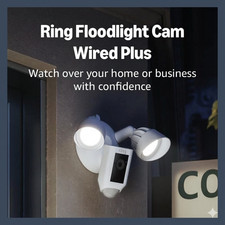 Ring Floodlight Cam Wired Plus newest model , 1080p HD, Motion-Activated White
