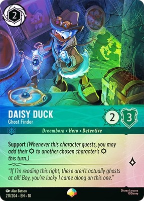 MTG RAINBOW FOIL Daisy Duck - Ghost Finder (Epic) - Whispers in the Well #217