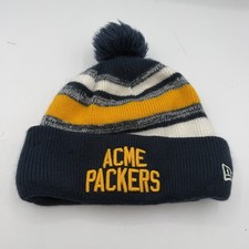 New Era ACME Green Bay Packers Beanie Hat Cap NFL Throwback Knit Winter Pom