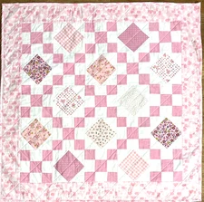 Baby Quilt Handmade Pink Crib Blanket Girl's 40" x 40"  New