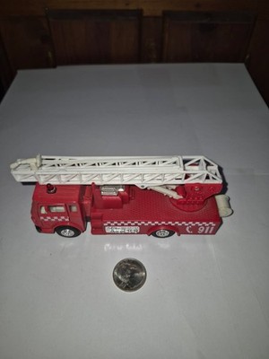 G.F. Fire Truck 911 6  Long Pull Back & Go Fire Engine UT25