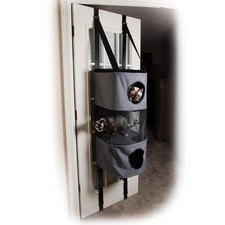 K H Door Cat Tree, Hangin Condo 3 Level Mounted - 3 Story Condo, Classy Gray