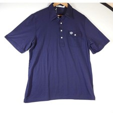 Criquet Performance Polo Mens Large Navy Blue Pima Cotton Stretch Golf Shirt L