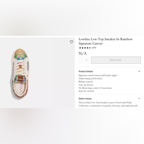 Coach Damen Lowline Low-Top Sneaker in Rainbow Signature Canvas Größe 11B - Bild 13 von 13