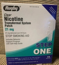 Bargain   Rugby Nicotine Transdermal System Patch - Step One - 21mg 14 Patches 