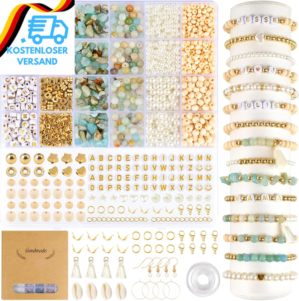 Eues NatüRliche Amazonit Perlen FüR ArmbäNder, Edelstein Perlen Kit, Naturstein-image