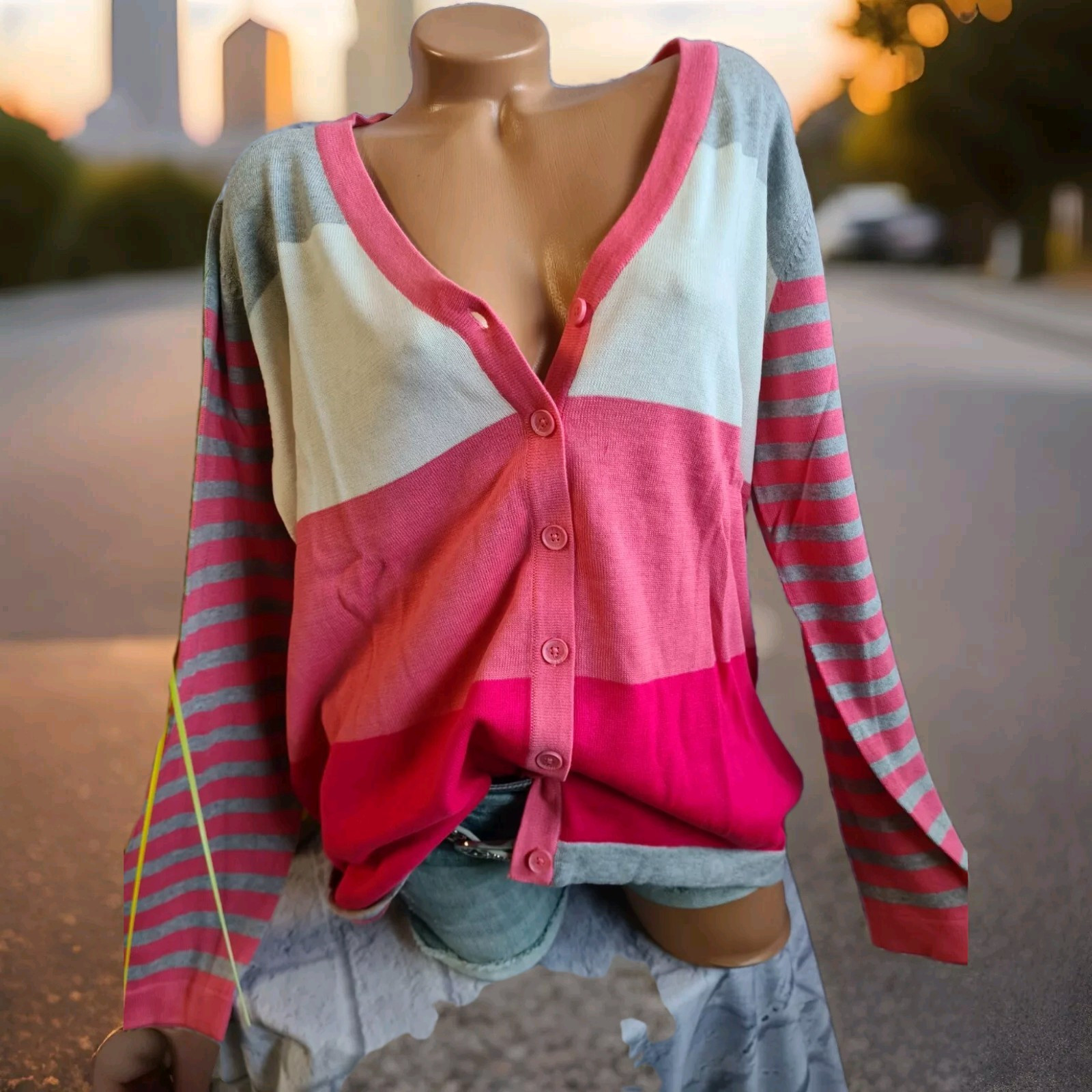 Kangaroos Strickjacke Jacke Cardigan Rosa Töne Damem 36 bis 52 (0 801) NEU