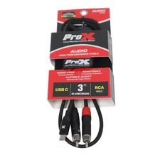 ProX XC-USBC2RCA03 3 FT USB-C to Dual RCA High Performance Audio Cable