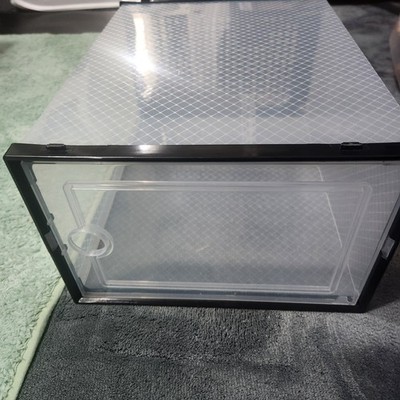 6 Pack Clear Stackable Shoe Storage Boxes - Drop Front Sneaker Organizers