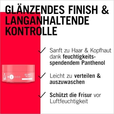 Haarwachs TAFT Gel Wax 75ml Haltegrad 2, strahlender Glanz, Styling