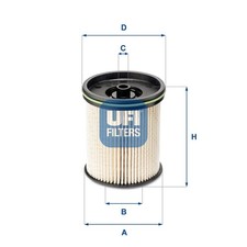 ORIGINAL® Ufi Kraftstofffilter für Opel ASTRA K ASTRA K Sports Tourer ASTRA K