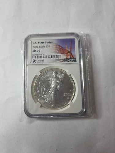 2022 7K Metals U.S. State Series American Silver Eagle NGC MS70 - Oklahoma