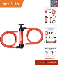 Multi-Use Hand Pump Siphon - Fast Fluid Transfer for Gas, Oil, and Antifreeze.