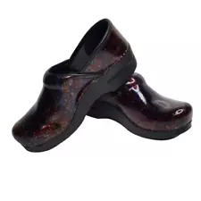 Dansko Professional Womens Clogs Slip On Shoes Multi Mosaic Patent Leather