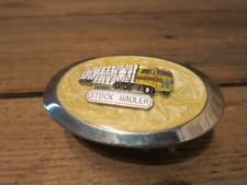 VINTAGE RARE "STOCK HAULER" TRUCKER HEAVY METAL BELT BUCKLE MADE IN USA 