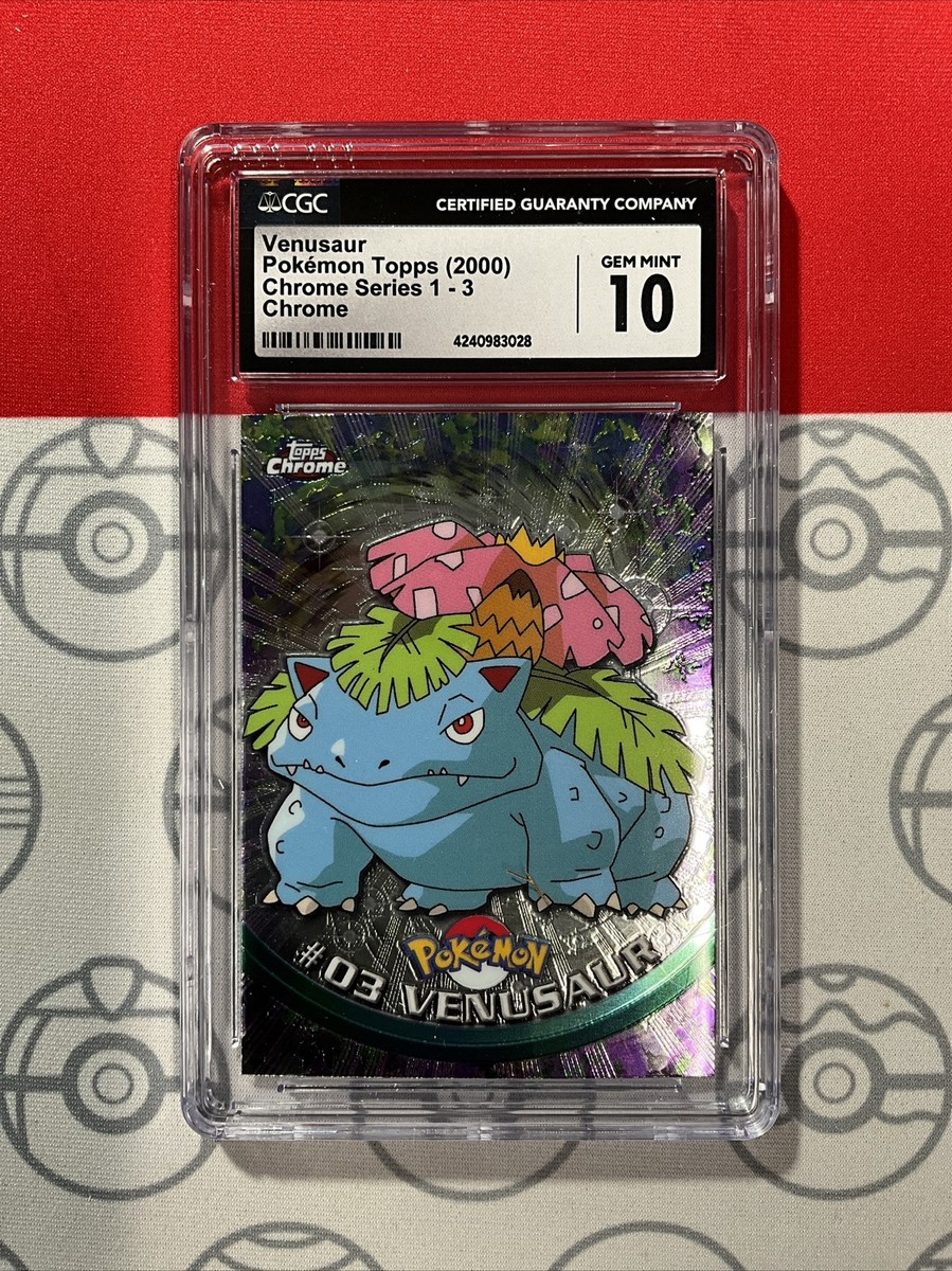 NEW CGC 10 GEM MINT VENUSAUR 3 Topps Chrome HOLO RARE Series 1