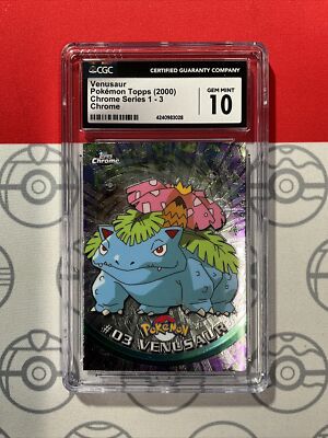 NEW CGC 10 GEM MINT VENUSAUR 3 Topps Chrome HOLO RARE Series 1