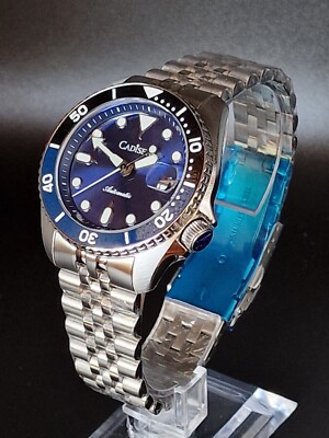 Seiko NH35 Automatic 40mm SKX Dive Watch - Black & Blue Batman