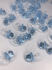 Mini Pacifier for Baby Shower, Party Decoration, Gender Reveal Blue 50 Pcs