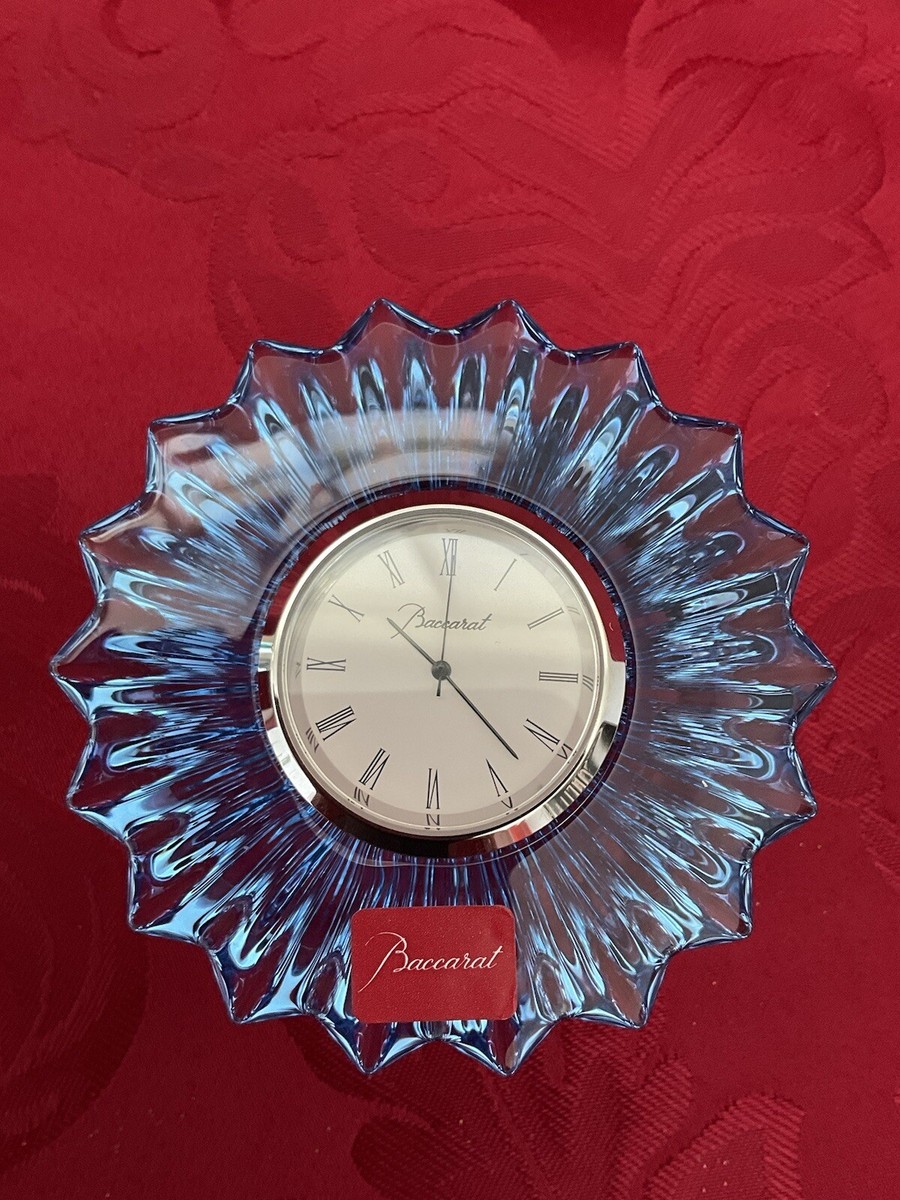Baccarat ミルニュイ時計 NIB NEW FLAWLESS Exquisite BACCARAT France Blue Glass MILLE NUITS