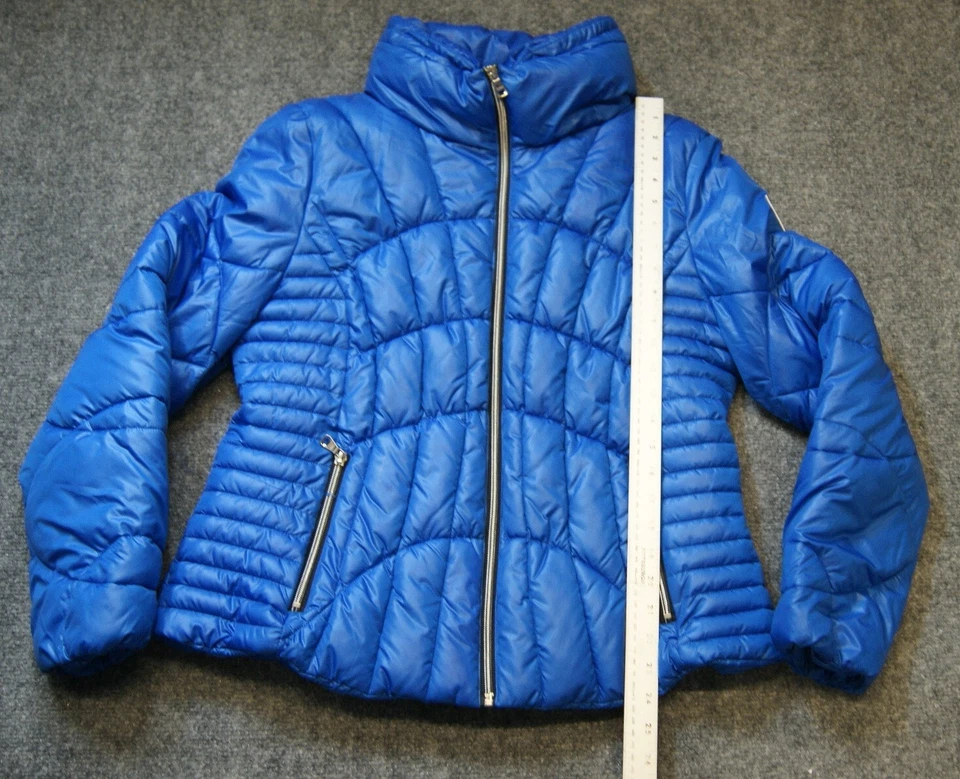 Guess Youth Jacket XL Blue Polyester Stretch Full Zip Mock Neck Puffer Jacket - Image 3 of 4