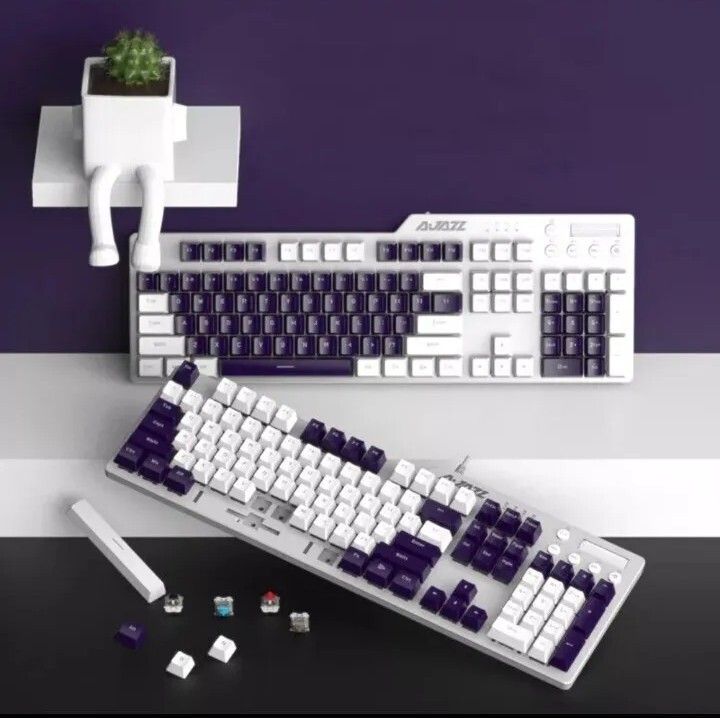 Ajazz AK35i NKRO Wired Mechanical Shaft Gaming Keyboard 104 Keys LED Backlight