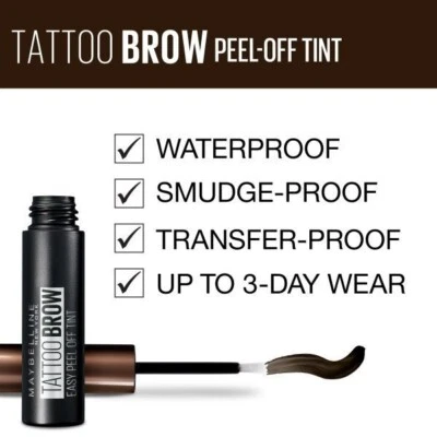 Maybelline Tattoo Brow Easy Peel off Tint Gel Eyebrow Select Your Shade