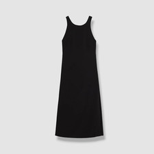  376 Theory Women's Black Cross-Back Sleeveless Midi Dress Size 6