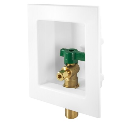 EFIELD Ice Maker Outlet Box , 1/4 Turn Brass Valve , 1/2'' Sweat Mip Inlet