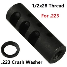 .223 5.56 Muzzle Brake Long Compensator Comp 1/2x28 TPI Muzzle Brake