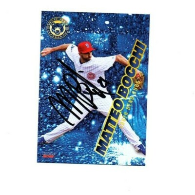 Matteo Bocchi signed autograph 2021 South Bend Cubs baseball card Parma Italy c