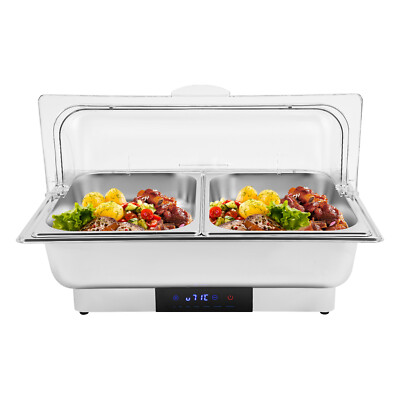 Electric Buffet Food Warmer Set, Stainless Steel | 15.85Qt & 9.51Qt Pans