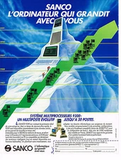 1986 ADVERTISING ADVERTISEMENT 074 SANCO the computer MICROPROSSEUR 9200