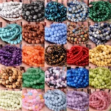Wholesale Lot Natural Gemstone Round Spacer Loose Beads 4mm 6mm 8mm 10mm 12mm