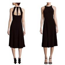 HALSTON HERITAGE KNEE LENGTH SLEEVELESS LITTLE BLACK DRESS, SiIZE 2