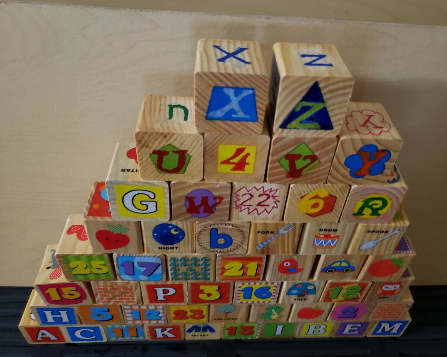 Let's play kids with Number building blocks. Wooden Jenga Game. Count to  51. 