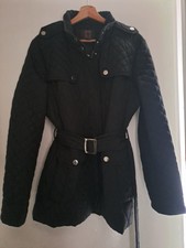 Uk Size L Women's Ladies Anne Klein Black Quilted Jacket Coat Large