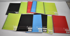 Lot of 12 College Ruled Notebooks 70 Sheets Assorted Colors 10.5" x 8"